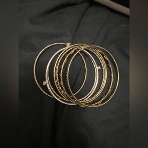 Elegant Gold and Silver Bangle Set
